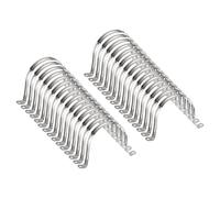 sourcing map 30 morsetti per condotti da 100 mm, morsetti per tubi M100 U, cinghia rigida in acciaio inossidabile, staffa a forma di U con due fori per fissaggio del cavo del tubo flessibile