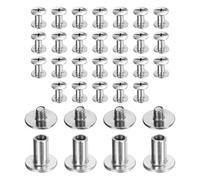 sourcing map 30 set di viti Chicago M3 x 8 mm di lunghezza 3 mm in metallo Phillips rivetti rivetti rivetti vite per rilegatura fai da te in pelle, cintura, borsa, artigianato, rilegatura, argento