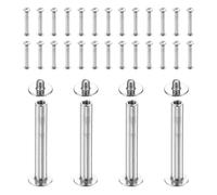 sourcing map 30 set di viti Chicago M3x20mm 5mm di lunghezza in metallo con testa Phillips, rivetti per unghie, perni, bulloni, rivetti, perni di rilegatura per fai da te, cinture in pelle, borse