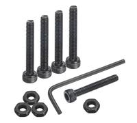 sourcing map 30 viti a testa cilindrica esagonale, M3 x 28 mm, in acciaio inossidabile 304, viti con dadi, filettatura completa, nero