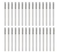 sourcing map 30pcs 80 Grane Diamante Sega A Tazza Testa Cilindrica Rettifica Punte da Trapano 2.0mm Testa Cilindro Intaglio Foro Strumenti con 2.35mm (3/32") Gambo per Gemme Vetro Agata Giada Smeraldo