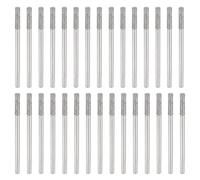 sourcing map 30pcs 80 Grane Diamante Sega A Tazza Testa Cilindrica Rettifica Punte da Trapano Testa Cilindrica 2,5 mm Testa Cilindro Intaglio Foro Strumenti con 2.35mm (3/32") Gambo per Gemme Vetro