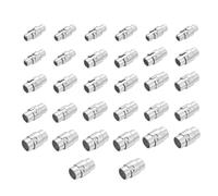 sourcing map 32 chiusure magnetiche, 3, 5, 6, 8 mm, 0,12, 0,2, 0,24, 0,31 pollici, chiusure magnetiche per braccialetti fai da te, colore: argento