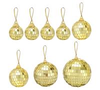 sourcing map 32 palline da discoteca a specchio, 3,5, 7,5, 10,2 cm, da appendere, con anello per appendere, per feste, balli, matrimoni, palcoscenici, festival, club di Natale, decorazione per la