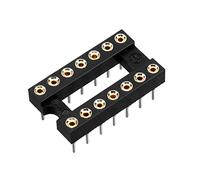 sourcing map 33 pz 2.54mm Passo Dual Row DIP IC Socket Adattatore Tipo Saldatura 14 Pin Rotondo 7.6 Fila Passo