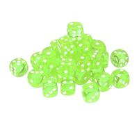 sourcing map 36 dadi acrilici a 6 lati, 18 mm / 0.71in, angoli arrotondati | Dadi da gioco D6 colorati traslucidi, per feste a tema, divertenti giochi da tavolo, verde fluorescente