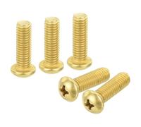 sourcing map 36 viti in ottone per macchine, M5 x 16 mm, bulloni di fissaggio a testa cilindrica Phillips, bulloni di fissaggio per mobili, attrezzature per ufficio, elettronica, tonalità ottone