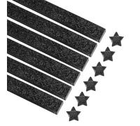 sourcing map 360 fogli di carta per origami con stelle glitterate, colore nero, per principianti, progetti artistici, 10 x 24 cm
