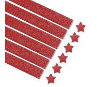 sourcing map 360 fogli di carta per origami con stelle glitterate, colore rosso scuro, per progetti artistici e artigianali, 1 x 24 cm
