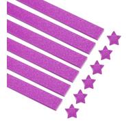 sourcing map 360 fogli di carta per origami con stelle glitterate, rosa scuro, per progetti artistici e artigianali, 1 x 24 cm