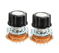 sourcing map 3P4T 3 poli 4 tiro singolo Deck Band Channel Rotary Switch Selettore con manopola in plastica nera 2Pcs
