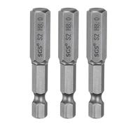 sourcing map 3pcs H8.0 Testa Esagonale Drill Bit Chiave 8mm Metrico Punta Piatta 1/4 "Hex Shank 50mm (2") Lungo Magnetico Esagonale Cacciavite Socket Industriale Punte di Potere