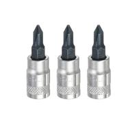 sourcing map 3Pcs Phillips Bit Socket 1/4 "Drive PH1 S2 Acciaio Croce Testa Cacciavite Punte da Trapano CR-V Adattatore Presa in Acciaio per Casa Auto Asse Hex Dadi Bulloni Riparazione