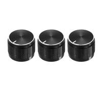 sourcing map 3pcs Potenziometro Pomello Albero Zigrinato Alluminio Nero 6mm Diametro Albero Manopola Rotante 17mmx13mm Manopola di Controllo del Volume