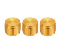 sourcing map 3pcs Potenziometro Pomello Albero Zigrinato Oro Alluminio 6mm Diametro Albero Manopola Rotante 17mmx13mm Manopola di Controllo del Volume