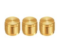 sourcing map 3pcs Potenziometro Pomello Albero Zigrinato Oro Alluminio 6mm Diametro Albero Manopola Rotante 15mmx13mm Manopola di Controllo del Volume