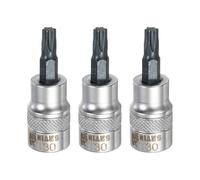 sourcing map 3Pcs Torx Bit Socket 3/8 "Drive T30 S2 Acciaio Star Head Cacciavite Punte per Trapano CR-V Adattatore Presa in Acciaio per Casa Auto Asse Hex Dadi Bulloni Riparazione
