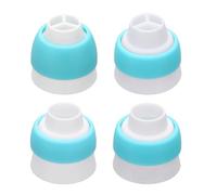 sourcing map 4 accoppiatori a punta per tubazioni, in plastica, 3 e 1 colori, per glassa, sac à poche riutilizzabili, strumenti decorativi per pasticceria, cupcake, beccucci russi a forma di fiore