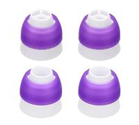 sourcing map 4 accoppiatori per tubazioni, in plastica, 3 e 1 colori, sac à poche riutilizzabili, kit di strumenti decorativi per torte, beccucci a bocca per fiori, pasticceria, cupcake, colore viola