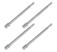 sourcing map 4 adattatori per bussole a percussione da 3/8 di pollice con attacco quadrato da 1/4 di pollice gambo esagonale da 6 pollici di estensione lunga per set di prese per trapano dado asse