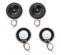 sourcing map 4 altoparlanti piccoli da 8 Ohm, 2 W, 50 mm di diametro, con guscio in metallo rotondo, con terminale da 100 mm, micro interno per DVD, EVD, mini altoparlanti audio domestici