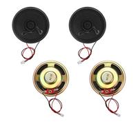 sourcing map 4 altoparlanti piccoli da 8 Ohm, 2 W, 57 mm di diametro, con guscio in metallo rotondo, con terminale da 100 mm, micro interno per DVD, EVD, mini altoparlante audio domestico