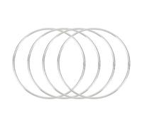 sourcing map 4 anelli acchiappasogni, cerchi in metallo con motivo floreale, 10,2 cm, per macramè, fai da te, ghirlande, ganci per piante, argento