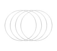 sourcing map 4 anelli acchiappasogni, cerchi in metallo con motivo floreale, 30,5 cm, per macramè, fai da te, ghirlande, ganci per piante, argento