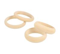 sourcing map 4 braccialetti rigidi in legno, diametro esterno 81 mm/84 mm, diametro esterno 67 mm/67 mm, anelli rotondi non finiti in legno naturale, anelli in macramè fai da te, per la creazione di