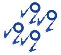 sourcing map 4 cavi di prova con clip a coccodrillo da 1 m, 15 A, doppia clip a coccodrillo con fili per multimetro, ponticello, batteria per auto, blu