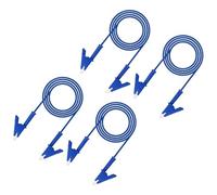 sourcing map 4 cavi di prova con clip a coccodrillo da 3 m, clip a coccodrillo doppie da 15 A con fili per multimetro, ponticello, batteria per auto, blu