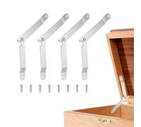 sourcing map 4 cerniere di supporto pieghevoli per coperchio, girevoli a 180 gradi, in ferro, per mobili, 8,3 x 1,1 cm, per armadi, scatole di legno, mobili per la casa, finestre, porte, argento