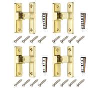 sourcing map 4 chiavistelli di posizionamento a 90 gradi, in lega di zinco, con maniglia, chiavistelli pesanti per porte di fienili, armadietti, recinzioni in legno, garage, (oro)
