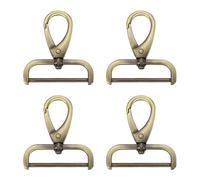 sourcing map 4 chiusure a moschettone staccabili, 38 mm, in lega di zinco, chiusura a moschettone per portachiavi, cordino, borsa, fai da te, colore: marrone chiaro