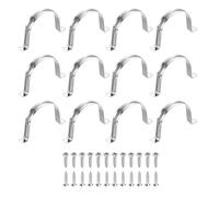 sourcing map 4 cinghie rigide per tubi, in acciaio inox 304, 90 mm, con due fori, staffa a U, resistente, con viti autofilettanti, per l'installazione del cavo del tubo, argento