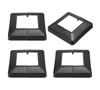 sourcing map 4 coperture per base per palo, 7 x 6,75 (dimensioni interne 10 x 10 cm), in PVC, copertura per colonna portico, per recinzioni, ringhiere per cavi, ringhiere per ringhiere per scale, nero