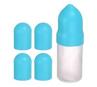 sourcing map 4 copribottiglie in silicone per viaggi, maniche elastiche per la prova di perdite, diametro 4,3 cm, accessori da viaggio per shampoo, bottiglie per il corpo, blu