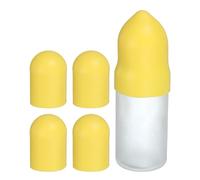 sourcing map 4 copribottiglie in silicone per viaggi, maniche elastiche per la prova di perdite, diametro 4,3 cm, accessori da viaggio per shampoo, bottiglie per il corpo, giallo