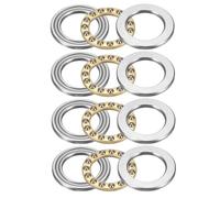 sourcing map 4 cuscinetti a sfere F12-19M, 12 mm x 19 mm x 5 mm, cuscinetti assiali in miniatura con rondelle, in acciaio cromato, a direzione singola, per sistemi di trasporto, macchine utensili