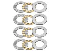 sourcing map 4 cuscinetti assiali a sfere F13-22M, 13 mm x 22 mm x 7 mm, cuscinetti assiali in miniatura con rondelle, in acciaio cromato, a direzione singola, per sistemi di trasporto, macchine