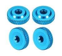 sourcing map 4 dadi zigrinati, M4 x 14 mm x 5 mm, femmina in alluminio, con foro passante piatto, per parti di stampante 3D, macchine, fai da te, blu cielo
