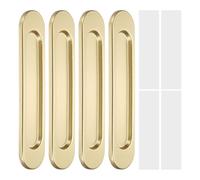 sourcing map 4 maniglie ovali autoadesive per porte scorrevoli, 14,7 cm, in lega di alluminio, maniglie scorrevoli per porte scorrevoli, finestre, armadi, colore: oro