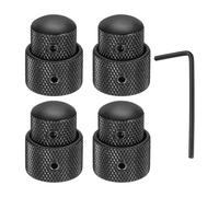 sourcing map 4 manopole di controllo concentriche impilate doppie, manopole di controllo audio universali in metallo da 1/4 di pollice con chiave per chitarra elettrica, basso, nero