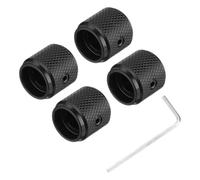sourcing map 4 manopole per chitarra, in metallo, per controllo del volume e tono, 6 mm x 13 mm, potenziometri, con vite di fissaggio, per chitarra elettrica e basso, nero