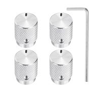 sourcing map 4 manopole per potenziometro in alluminio, 6 mm, diametro interno 12,5 mm, diametro esterno 16 mm, manopole universali per controllo del tono del volume per chitarra, basso, indicatore