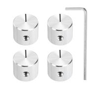 sourcing map 4 manopole per potenziometro in alluminio, 6 mm, diametro interno 15 mm, diametro esterno 12,5 mm, manopole universali per controllo del tono del volume per chitarra, basso, indicatore di