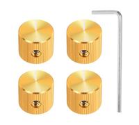 sourcing map 4 manopole per potenziometro in alluminio, 6 mm, diametro interno 15 mm, diametro esterno 12,5 mm, manopole universali per controllo del tono del volume per chitarra, basso, indicatore di