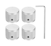 sourcing map 4 manopole per potenziometro in alluminio, 6 mm, universali, per controllo del volume e tono, con indicatore rotondo per chitarra, basso, 2,5 cm, argento