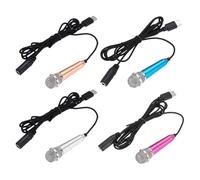 sourcing map 4 mini microfoni, mini microfono piccolo per telefono di tipo C microfono piccolo per registrare la voce del telefono, oro/argento/fucsia/blu