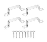 sourcing map 4 morsetti per tubi quadrati a forma di U, 60 x 30 mm, staffa a forma di U, in acciaio inossidabile 304, morsetto per cinghia quadrata con testa a croce, viti autoperforanti per tubi